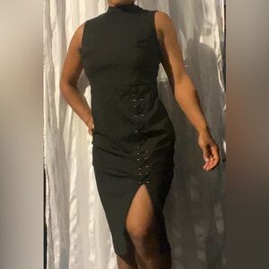 Black midi dress